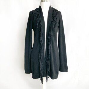 Magaschoni Cashmere Fringed Open Cardigan